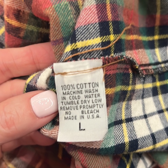 The Nu Vintage flannel plaid, Pearl snap distressed shirt. Large - Picture 6 of 8